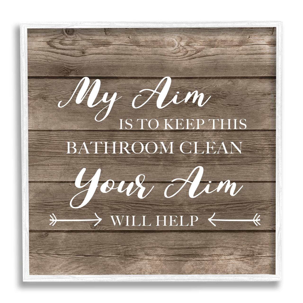 Stupell Industries Your Aim Toilet Cleanliness Funny Framed Giclee Art